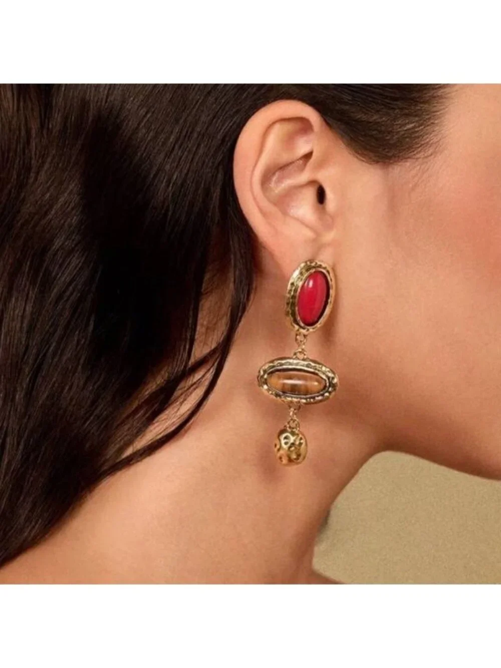 Stone drop Dangle Earrings Q929